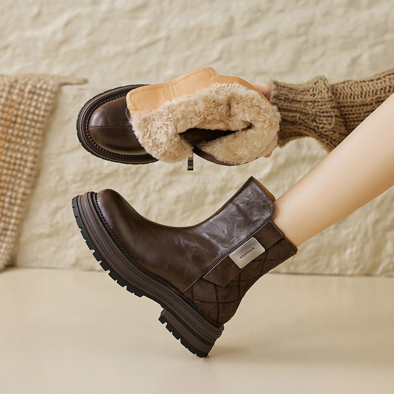 ブラウン／裏起毛