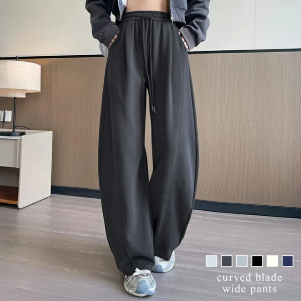 だらっと見えない「美シルエット」スウェットワイドパンツ