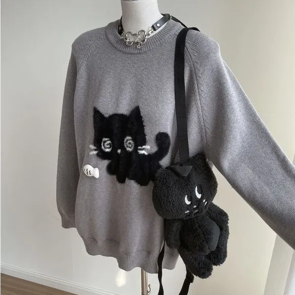 セーター動物柄ニットラウンドネック｜大人のお洒落をキャッチ