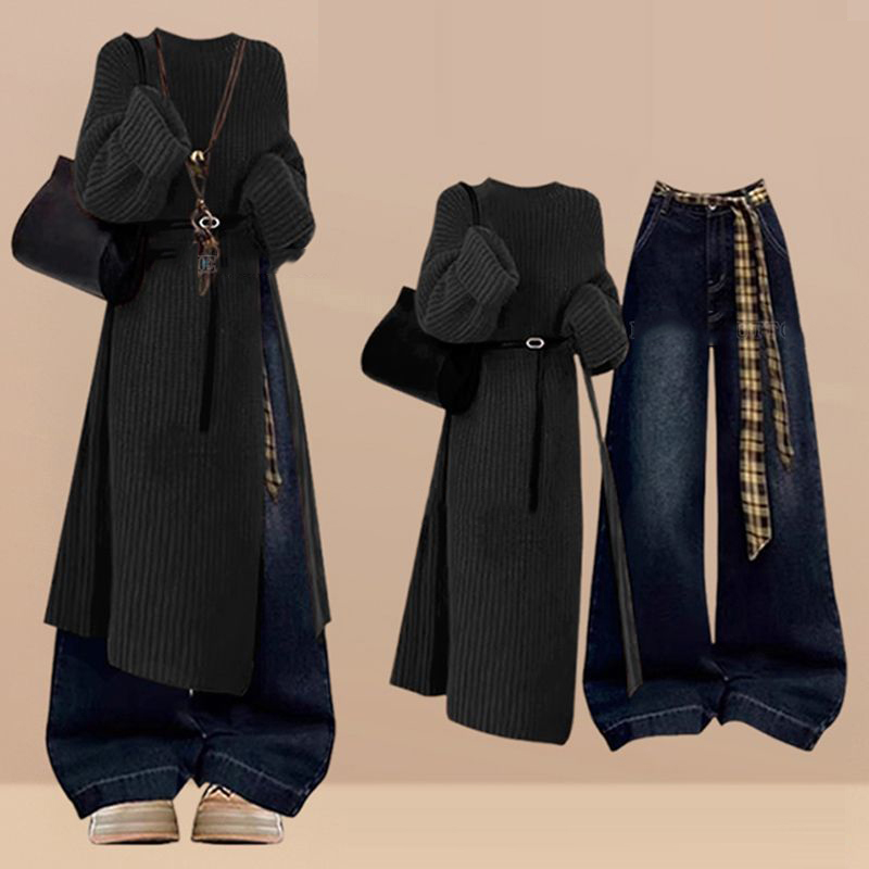 ブラック トップス (ベルト付き)/単品