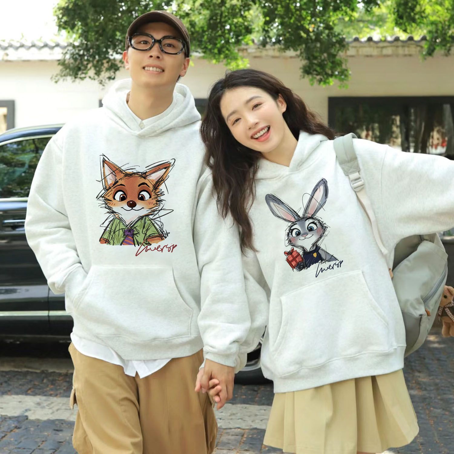 メンズ白＋レディース白【裏起毛タイプ】