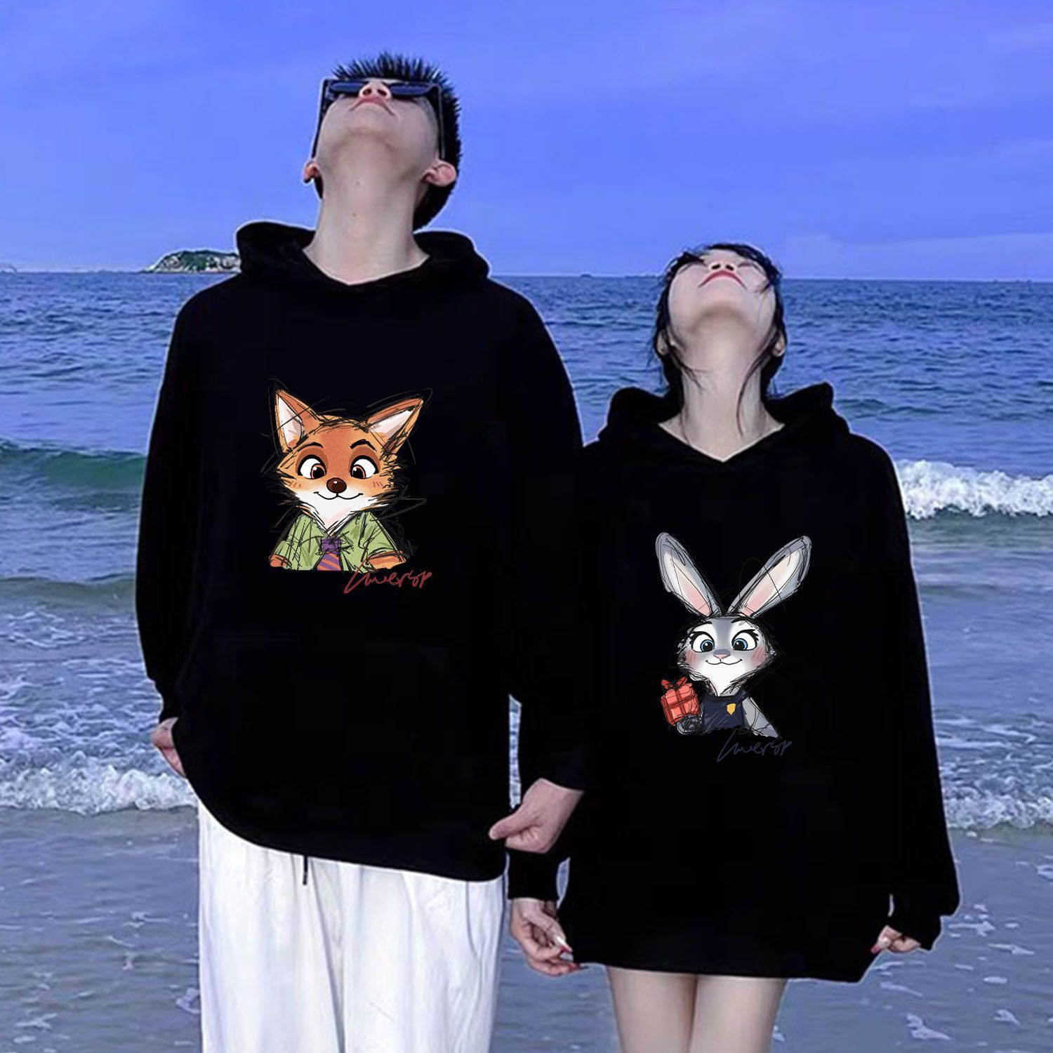 メンズ黒＋レディース黒【裏起毛タイプ】