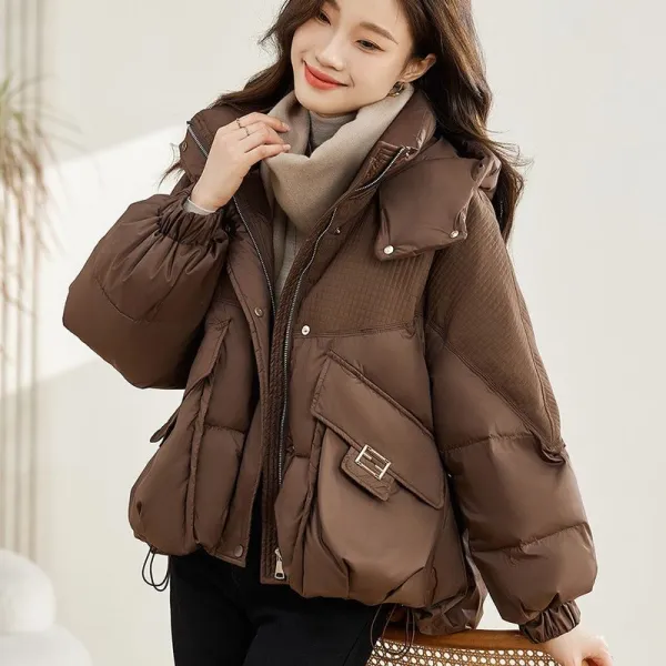 新作10%OFF毎日モテ続けちゃう！ファスナー長袖ポケット付き無地ボタンファッション中綿コート