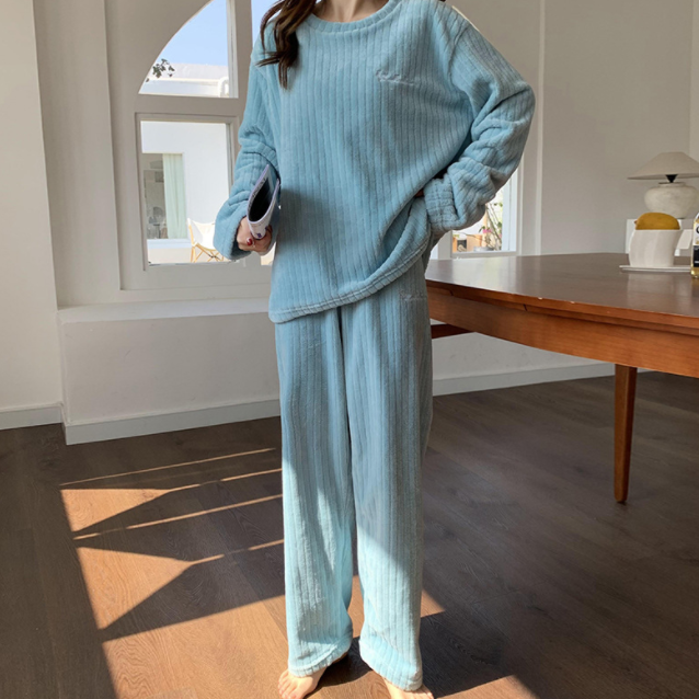 ブルー/サンゴ絨/2点セット