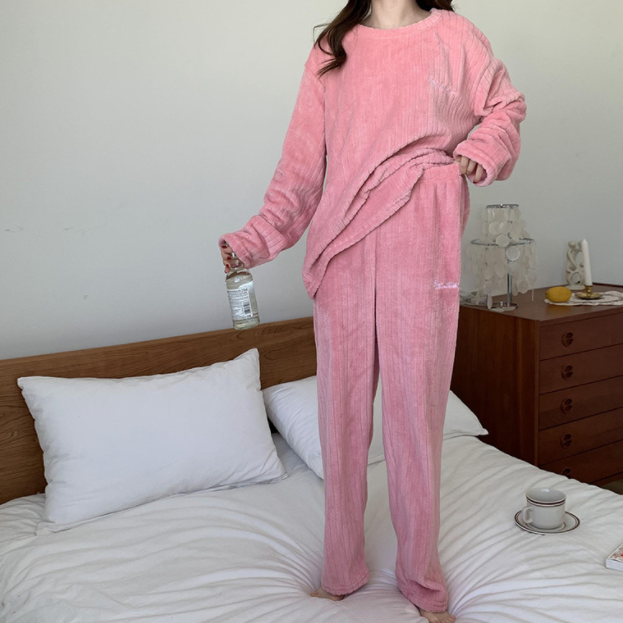 ピンク/サンゴ絨/2点セット