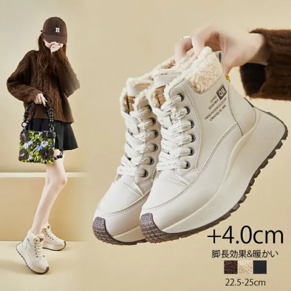 ボア スニーカー 厚底 厚底スニーカー レディース 軽量 裏起毛 暖かい スニーカー ウォーキングシューズ 靴 黒 4cm 軽量 きれいめ おしゃれ インヒールスニーカー 歩きやすい シューズ 厚底靴 可愛い 防寒シューズ ブラック ベージュ ブラウン カジュアル 送料無料
