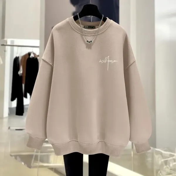 超目玉アイテム アルファベット ラウンドネック 長袖 カジュアル パーカー/ジャージ