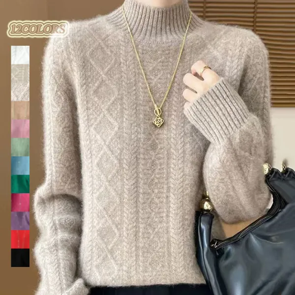 【全12色】ニットセーターハーフネックプルオーバー長袖無地 | 話題沸騰中