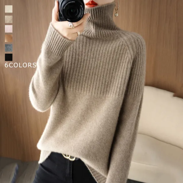 【全6色】ニットハイネック 防寒無地長袖 | 絶対欲しい