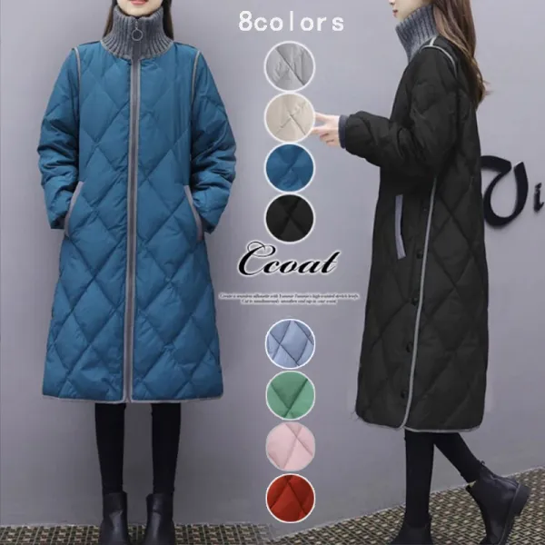 超人気 多色展開  ファッション  ハイネック   防寒  中綿コート ブラック 黑 ホワイト 白 グレー ブルー 青 グリーン