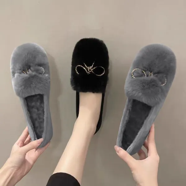 フラットシューズ暖かい丸トゥ無地 | 売れ筋