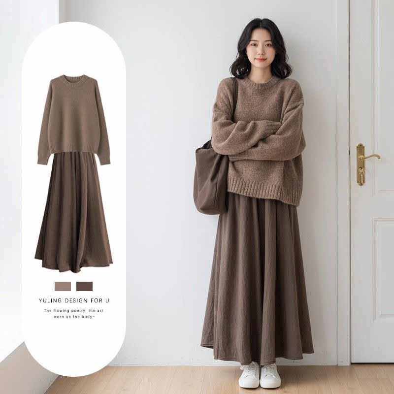 ブラウンキュロットスカート/単品