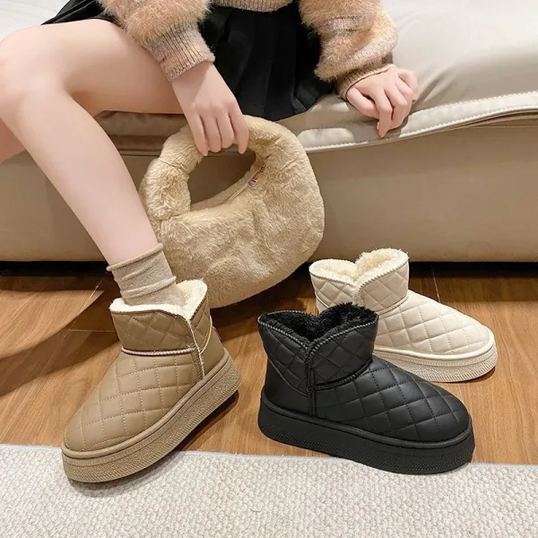 新作10%OFF冬季新作ショート丈スノーブーツレディース裏起毛裏ボア防水防寒暖かいコットンブーツ厚手デイリーブーツ