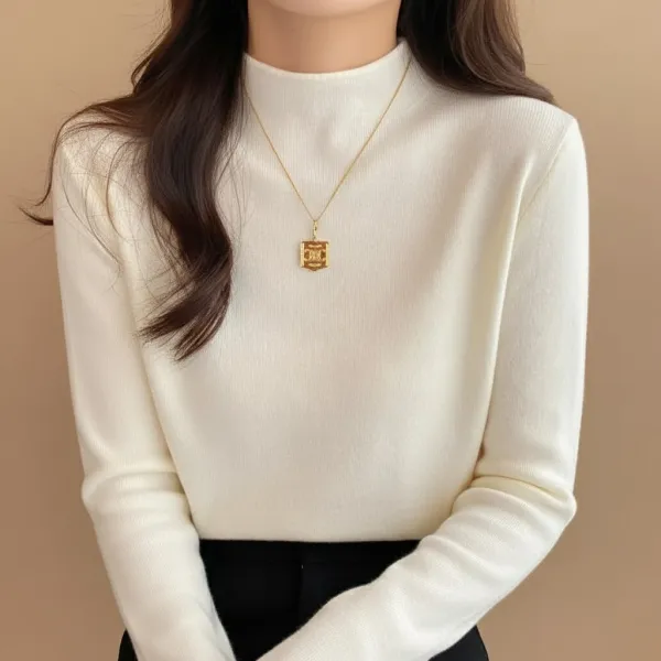 SNSで話題沸騰 ニット ハーフネック プルオーバー 無地 長袖 ファッション ニットセーター