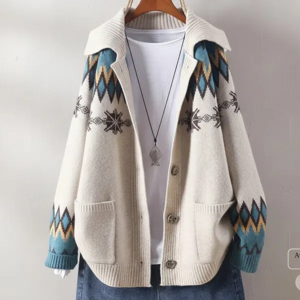 今季マストバイ スウィート ゆったり ニット シングルブレスト 折り襟 カーディガン