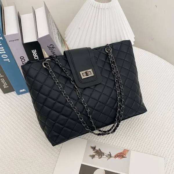 4色展開 超人気 ファッション 肩掛け 差込錠 チェーン付き ハンドバッグ ブラック 黒 ホワイト 白 ベージュ レッド