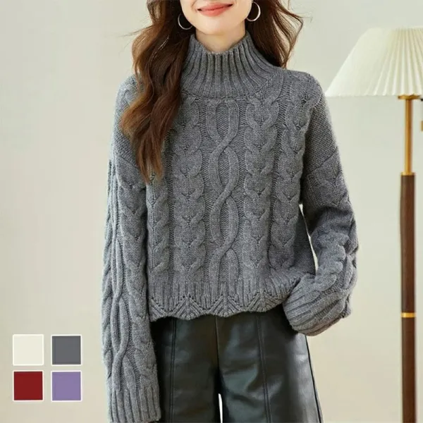 【全4色】ニットセーター長袖無地｜洗いやすさ追求