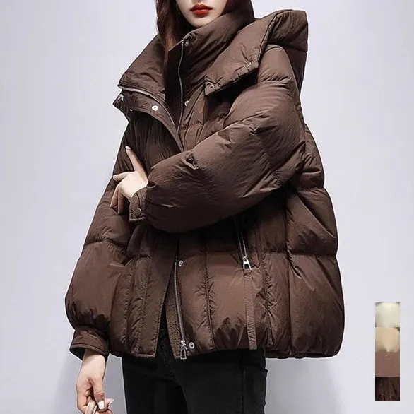 【全4色】中綿コートファスナーフード付きボタン長袖 | 着回し力抜群