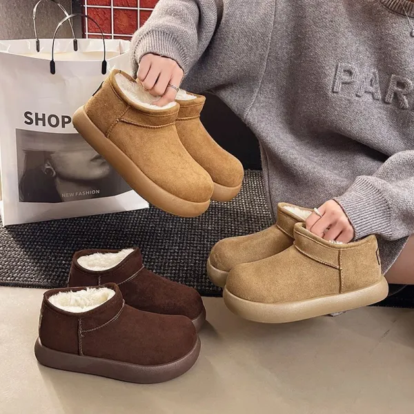 冬季新作バーケン風ショート丈スノーブーツレディース裏起毛裏ボア防寒暖かいコットンブーツ防滑歩きやすいブーツ