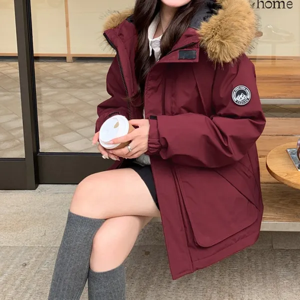 アウター  ダウンジャケット  コットン  どんなスタイルにも合う  フード付き  冬  新作  流行  レディース