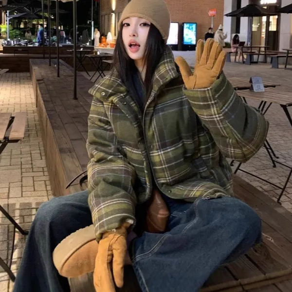 カジュアル  アウター  ダウンジャケット  コットン  ミニ丈  スタンドネック  冬  暖かい  新作  おしゃれ / ファッション  流行  レディース