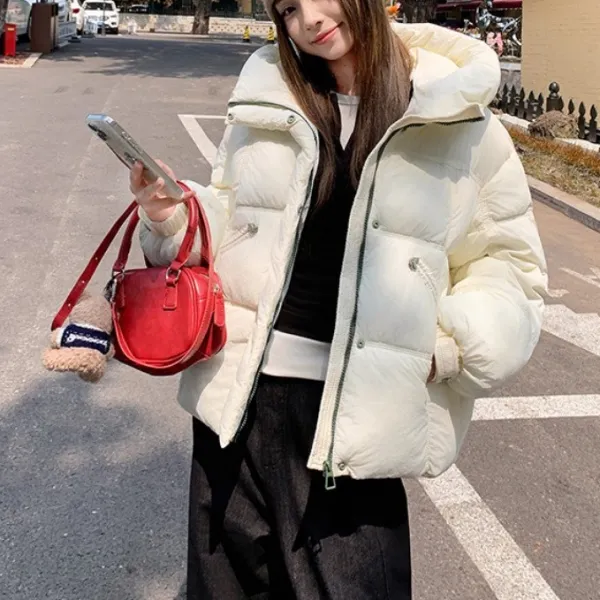 ファスナー  カジュアル  アウター  ダウンジャケット  コットン  ゆったり  フード付き  冬  暖かい  新作  おしゃれ / ファッション  レディース