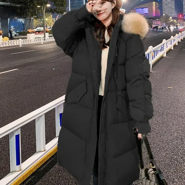 ダウンジャケット  コットン  ゆったり  韓国風  普通  新作  流行  レディース  ミディ丈 / ミディアム丈  大きめサイズ