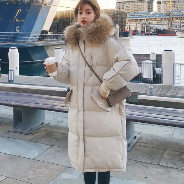 ダウンジャケット  コットン  ゆったり  冬  韓国風  普通  新作  レディース  ミディ丈 / ミディアム丈  大きめサイズ