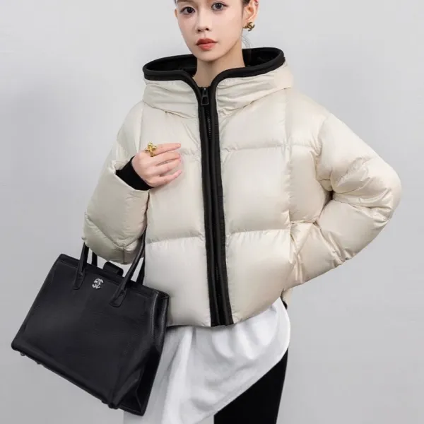 カジュアル  アウター  ダウンジャケット  コットン  ミニ丈  フード付き  冬  暖かい  新作  レディース