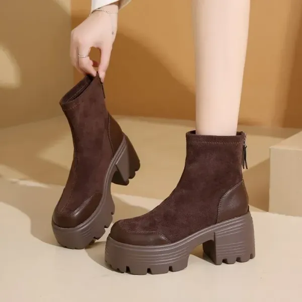 上品さたっぷり 絶対欲しい 滑りとめ 暖かい 秋冬 厚底 裏起毛 ファッション ショート丈ブーツ