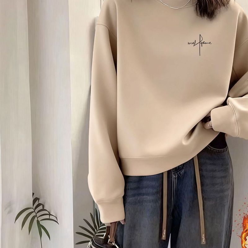 ベージュ(裏起毛/刺繍ロゴ)