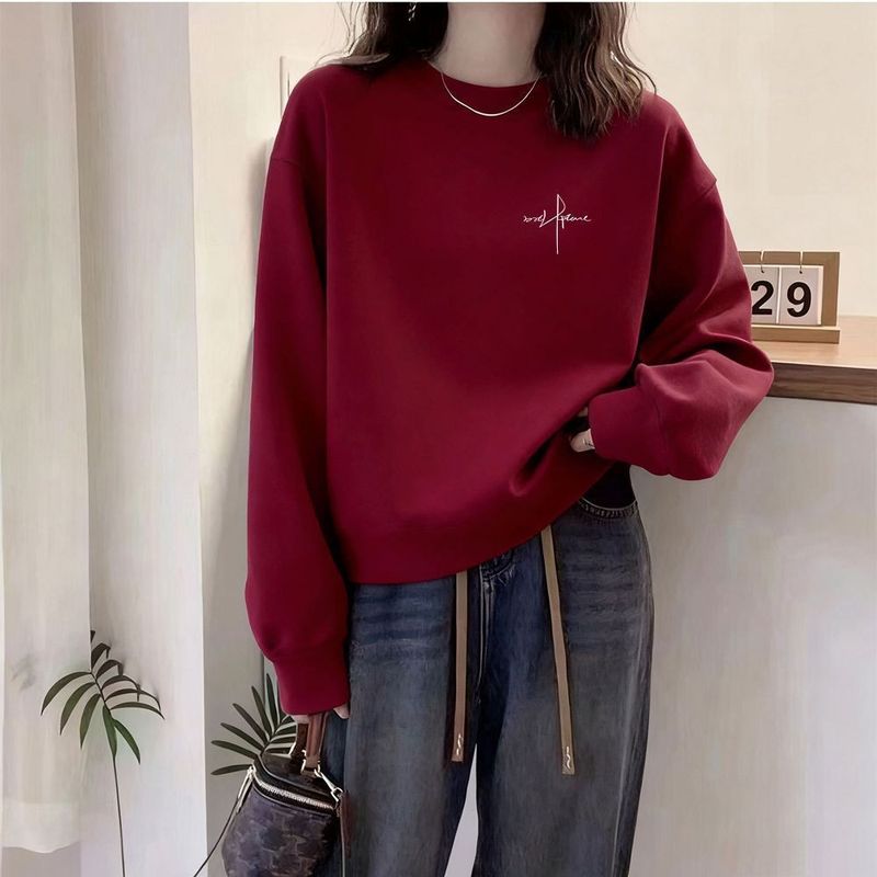 ワインレッド (薄手/刺繍ロゴ)