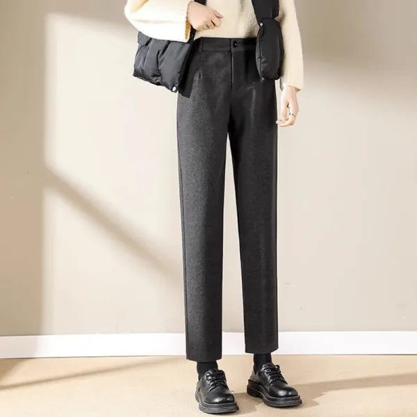 毎日参考になる！ 無地 ハイウエスト レディース レギュラー丈 着痩せ効果 ファッション カジュアルパンツ