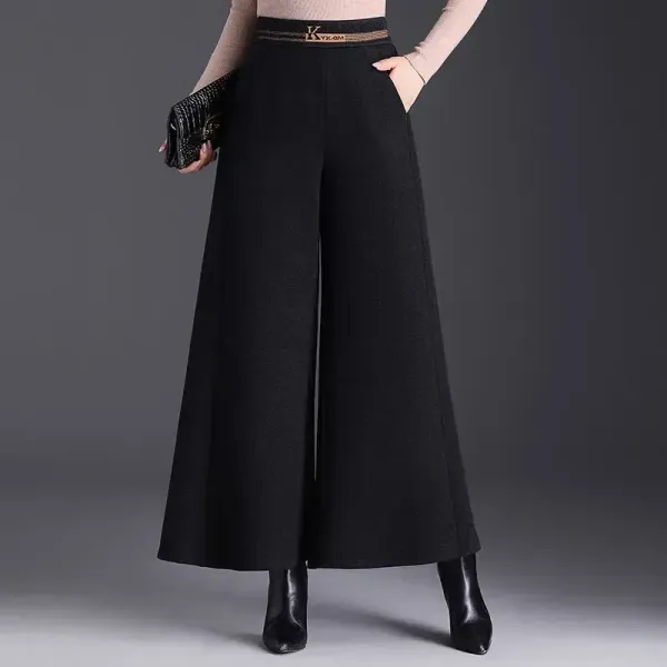 「奇跡の再販」 ロング丈 無地 ハイウエスト ファッション ガウチョパンツ