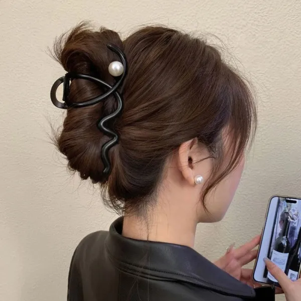 インスタで超人気 シンプル 不規則形 パール オールシーズン ビーズ ヘアピン