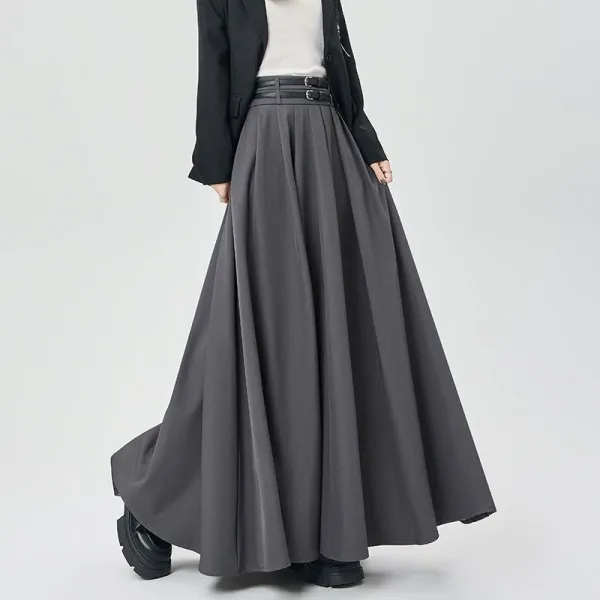 ファッション エレガント ギャザー 無地 脚長効果 ハイウエスト スカート