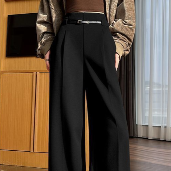 ブラック (レギュラー丈/ベルト付き)