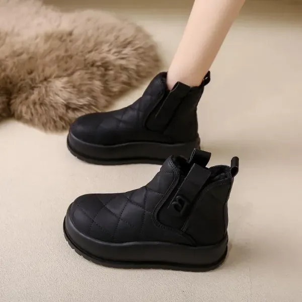 【全2色】ショート丈ブーツ/ブーティー裏起毛厚底｜美脚歩きやすい防寒