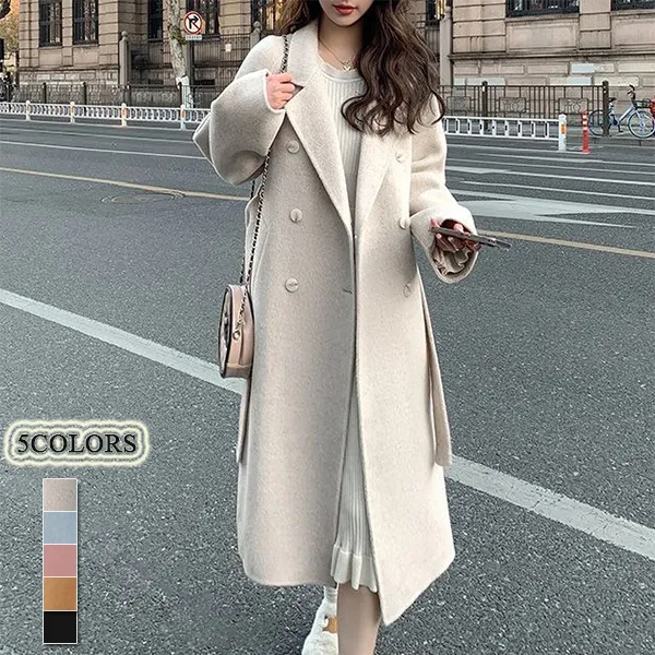 売り切れ必至 ボウタイ 無地 折り襟 長袖 ボタン モード コート ブラック 黑 ホワイト 白 ブルー 青 ピンク