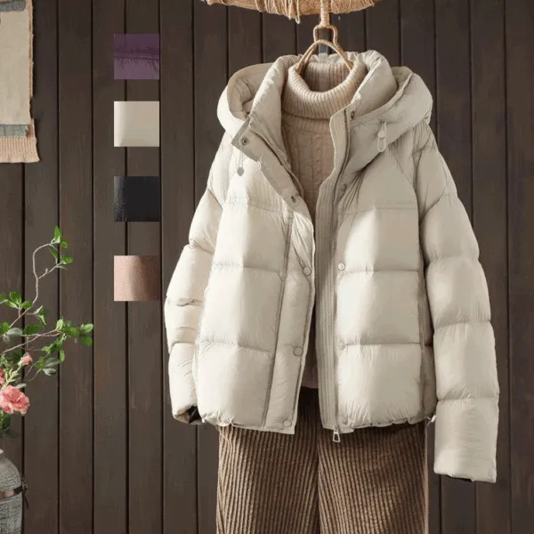 毎日モテ続けちゃう！ ショート丈 休日/外出 フード付き 無地 長袖 カジュアル 中綿コート