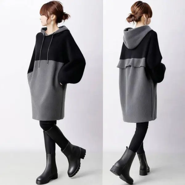 フード付き  フリル  日本風  バイカラー