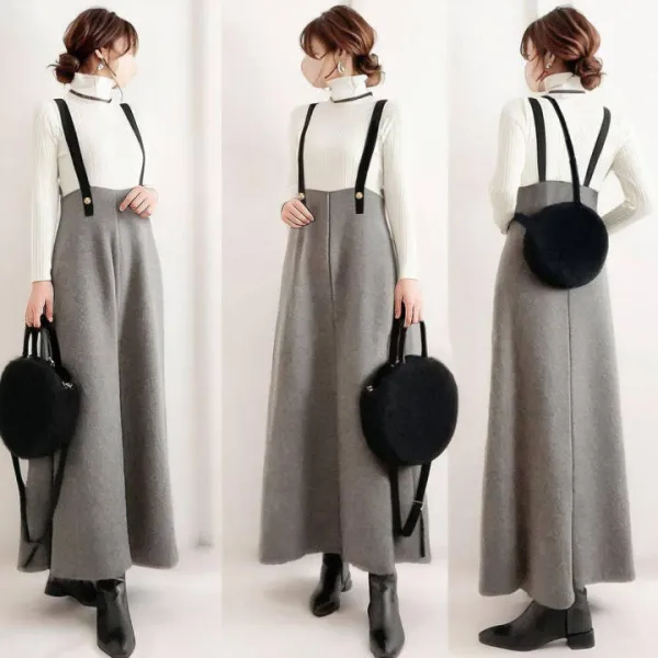 ワンピース  ノースリーブ  ハイウエスト  春  なし  つりスカート  新作  日本風