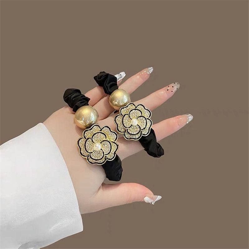 フラワーパールヘアゴム2個