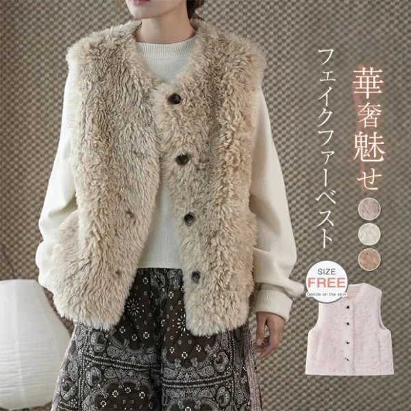 ボアベスト レディース 秋冬 ボアジャケット ノースリーブ コート ふわふわ ジレベスト 秋 冬 ショート丈 ファーベスト 可愛い 出かけ 通勤 オフィス 痩せる ゆったり 暖かい お洒落 防寒 軽量 40代 30代 20代 送料無料