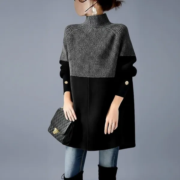 ニットセーター配色長袖プルオーバー切り替えチュラル