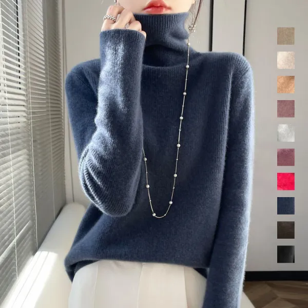【全10色】ニット無地ハイネック｜上品さたっぷり