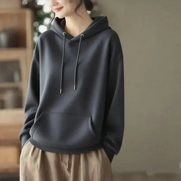 【全8色】スウェットラウンドネックフード付き切り替え|コーディネートしやすい