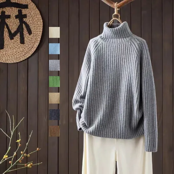 長袖ハイネック無地｜女性に大人気