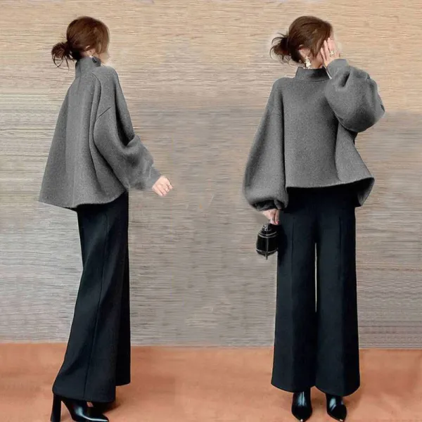 【2点セット】無地  タートルネック  新作  日本風  【2点セット】