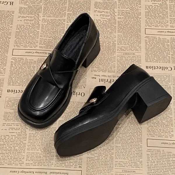 ローファー無地厚底｜美脚歩きやすい